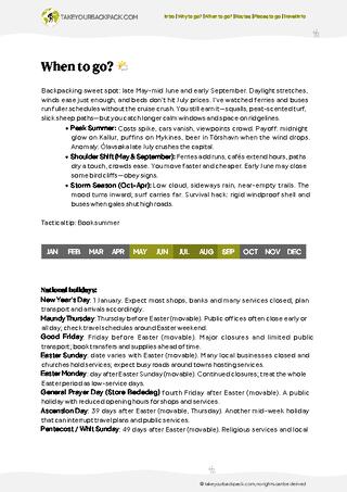 example page 1 from our offline Travel Guide for Faroe Islands